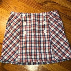 Plaid skirt with buttons